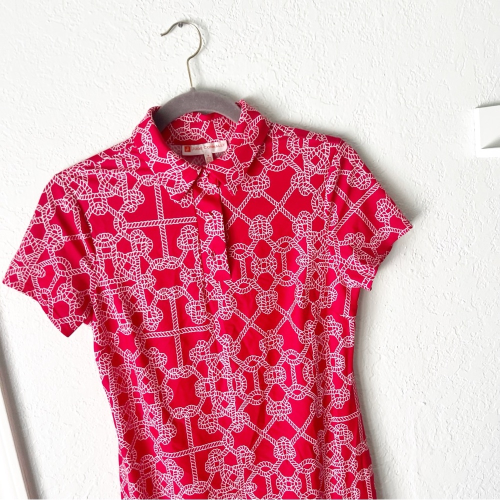 Jude Connally Red and White Patterned Dress - Picture 3 of 6